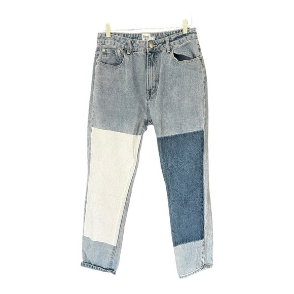 Princess Polly Denim - Princess Polly Patchwork Jeans Women Light Denim High Rise Straight Leg sz 6